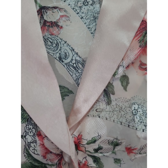 Victoria's Secret Pajama‎ Top Womens Lg Satin Floral V-Neck Button Up - Picture 4 of 9